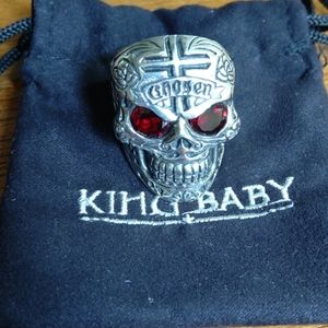 Mens King Baby Skull Ring